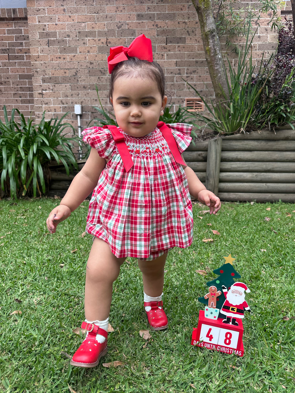 Christmas Tartan Smocked Set