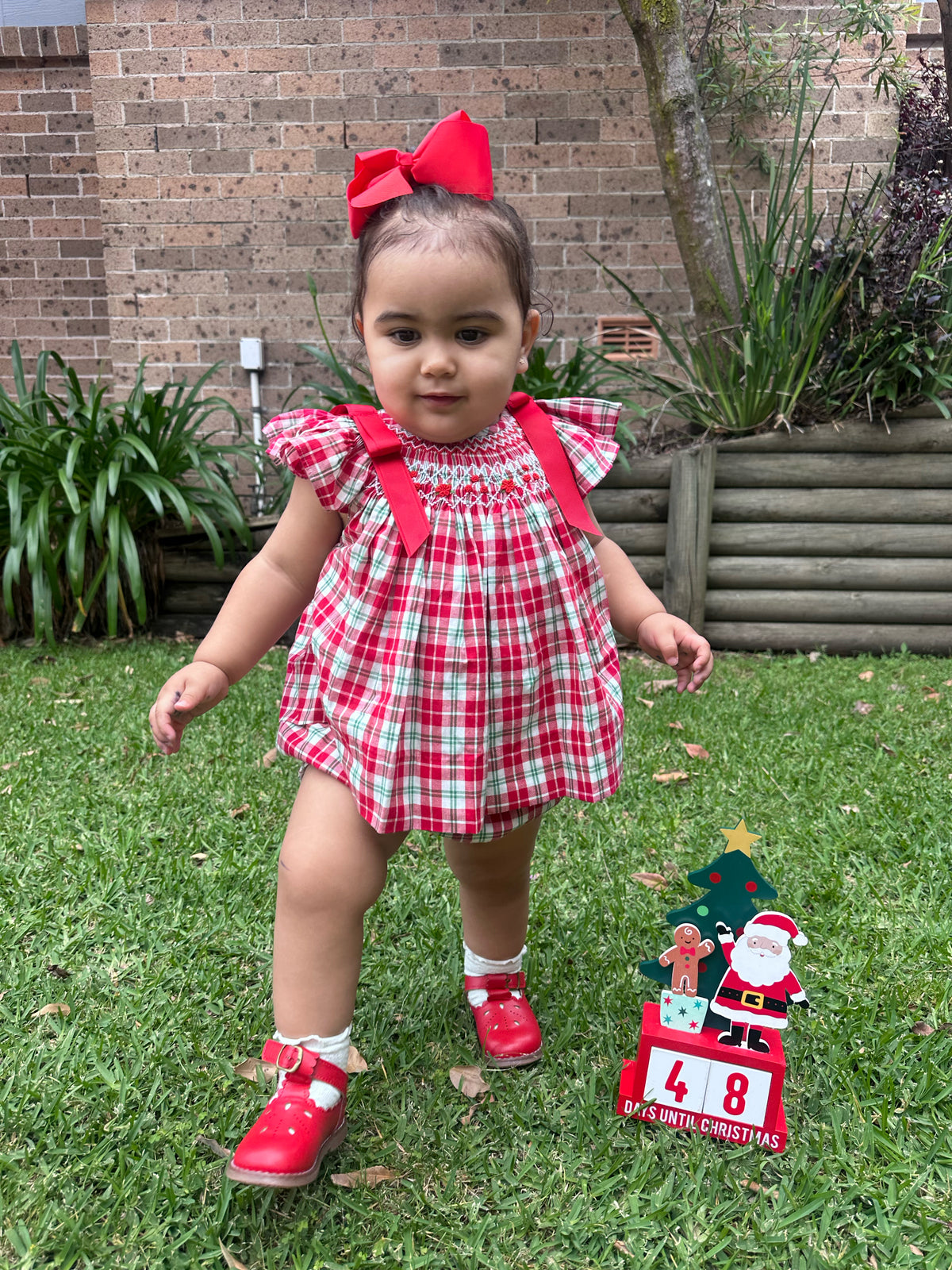 Christmas Tartan Smocked Set