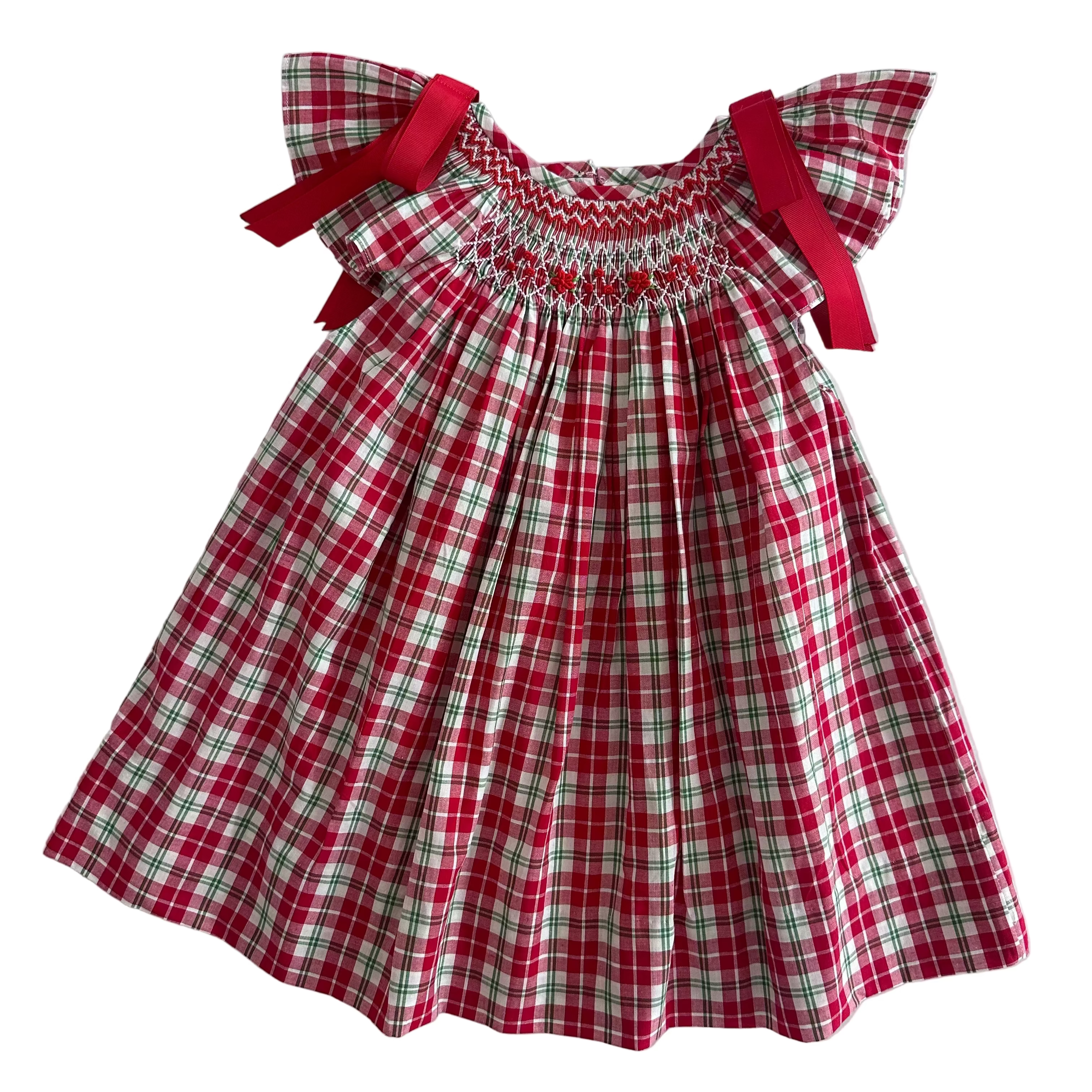 Christmas Tartan Smocked Dress