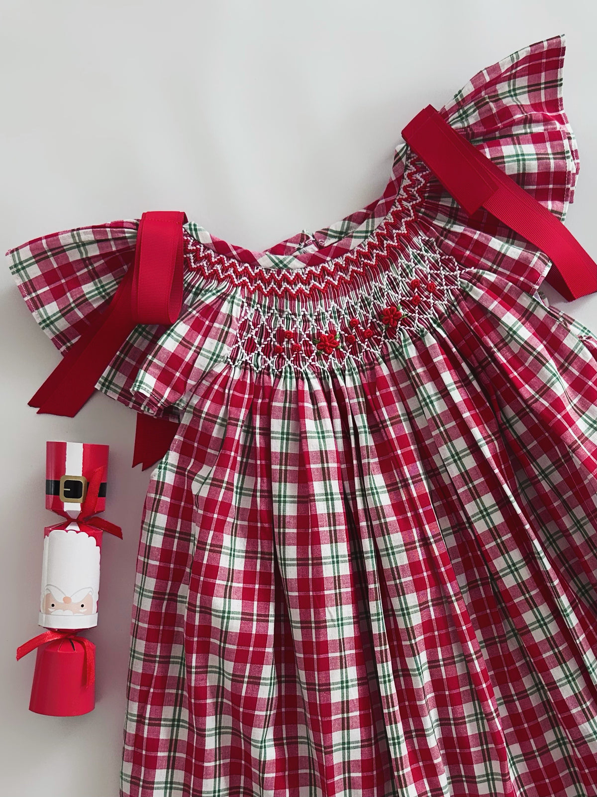 Christmas Tartan Smocked Dress